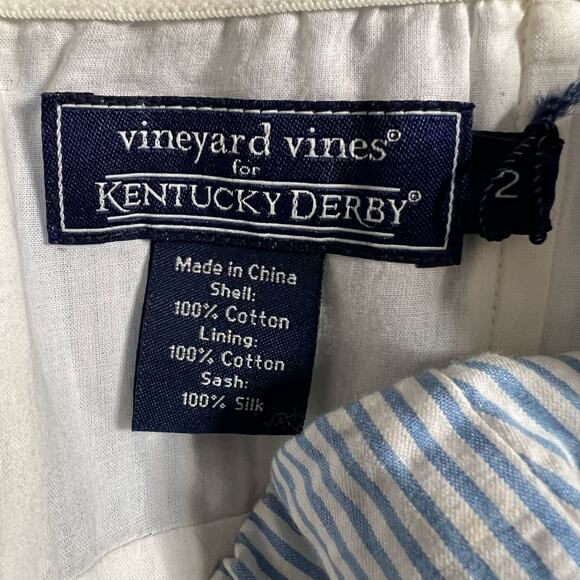 Vineyard Vines Kentucky Derby Sashay Carolyn Strapless Dress 2 Women’s Blue - Picture 4 of 4